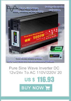 Inverter  12V 24V 48V To AC 220V 8000W 10000W 12000W Pure Sine Wave Solar Power Inverter Transformer Voltage Frequency Converter