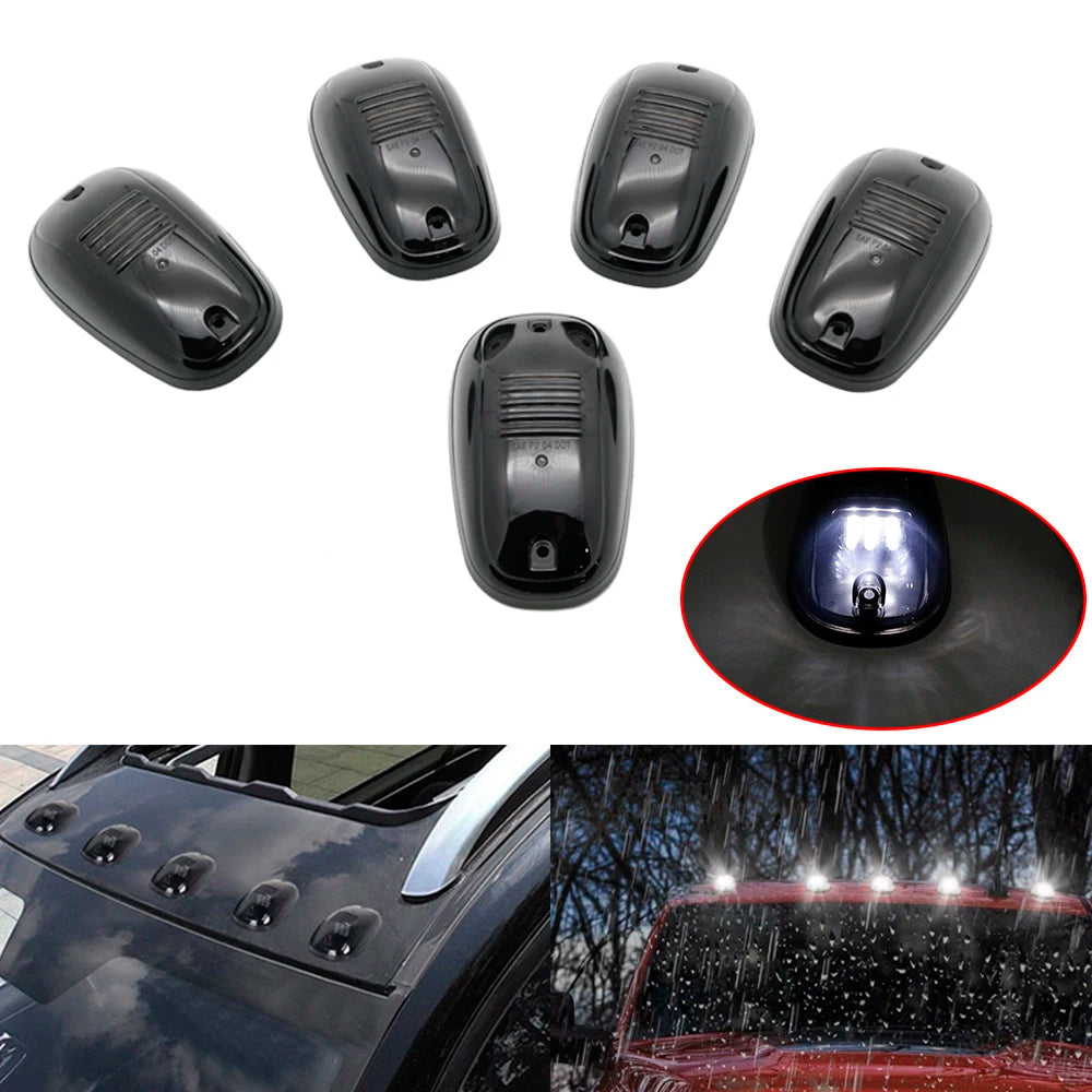 New Smoked 5 Pcs 12 LED Vehicle Car Cab Roof Running Marker Lights for Truck SUV Off Road Set Bulb Lamp Car Styling