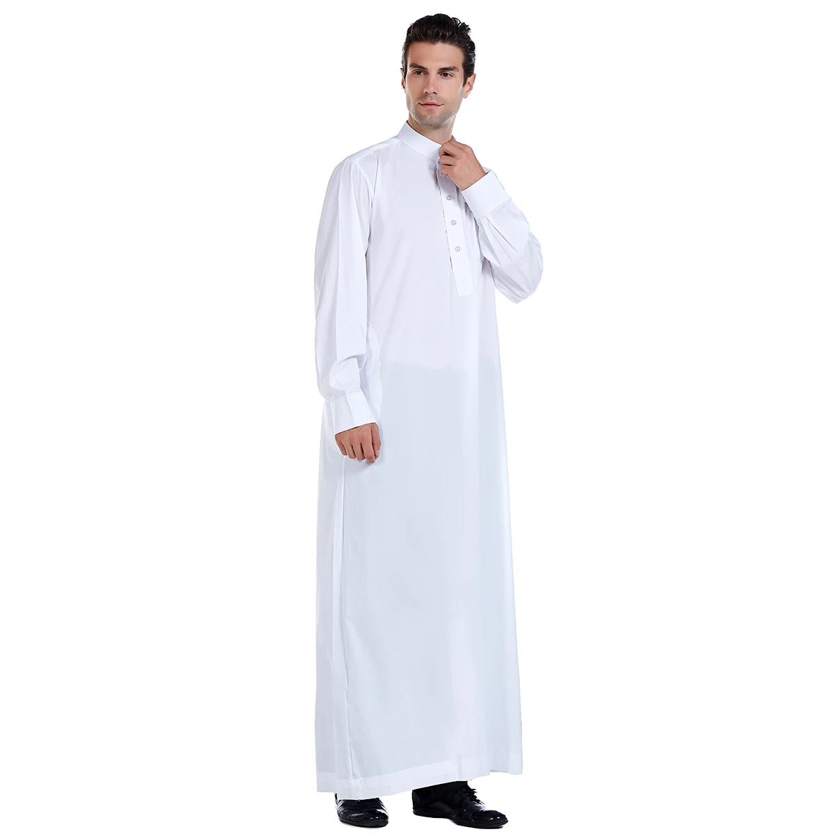 Mens Robe Long Sleeve Saudi Abaya Arabic Thobe Jubba Thoub Dubai Daffah Kaftan Middle East Islam Thawb Jubba Muslim Dress Caftan