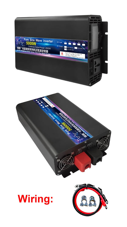 Inverter 12V 220V 2000W 3000W 4000W 5000W 24V Dc To 110V AC Pure Sine Wave Voltage Converter 12 220 Power Car Micro Inverter LCD