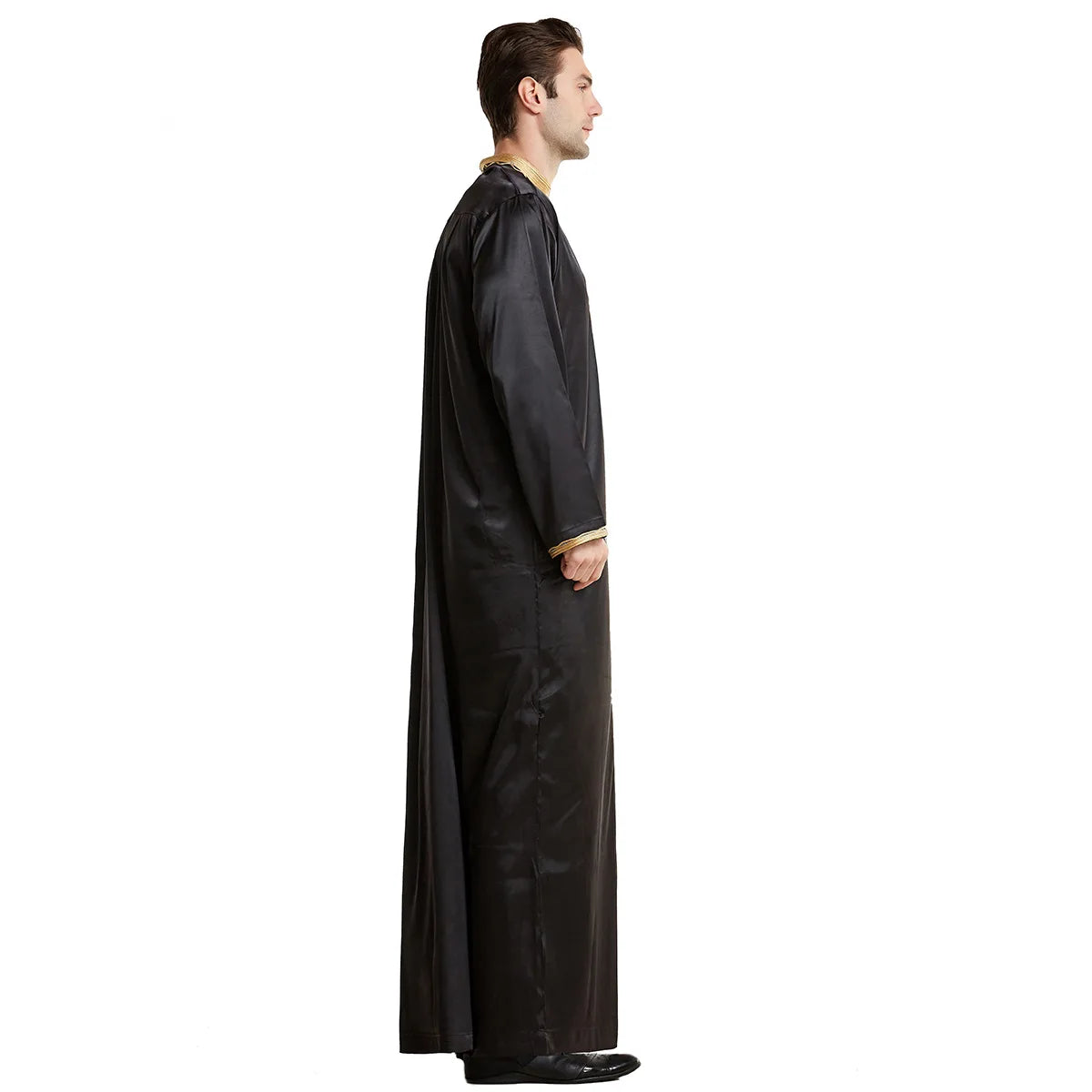 Men Dishdasha Muslim Long Sleeve Dress Daffah Thobe Jubba Saudi Arab Thoub Kaftan Islamic Clothing Robes Abaya Dubai Middle East