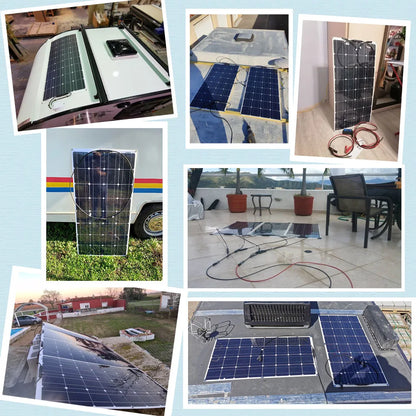 DGSUNLIGHT 100w 200w 12v portable Solar Panel Flexible 18V 800W plate CELLS Monocrystalline silicon