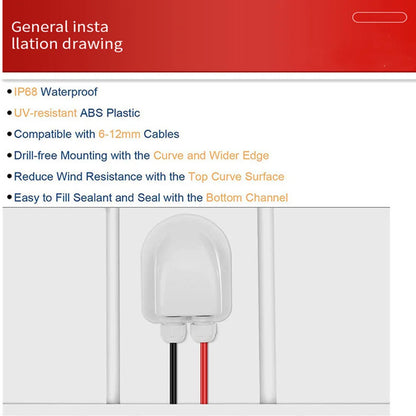 Double Wire Entry Gland Box Solar Panel Roof Wire Entry Gland Box Cable Motorhome White Double Hole RV Yacht Car Accessories New