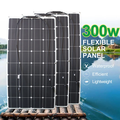 Flexible Solar Panel 300w Fotovoltaic Panel Solar 100w 12V Kit 200w Complete for Charge Battery/Motorhome/Camper Van