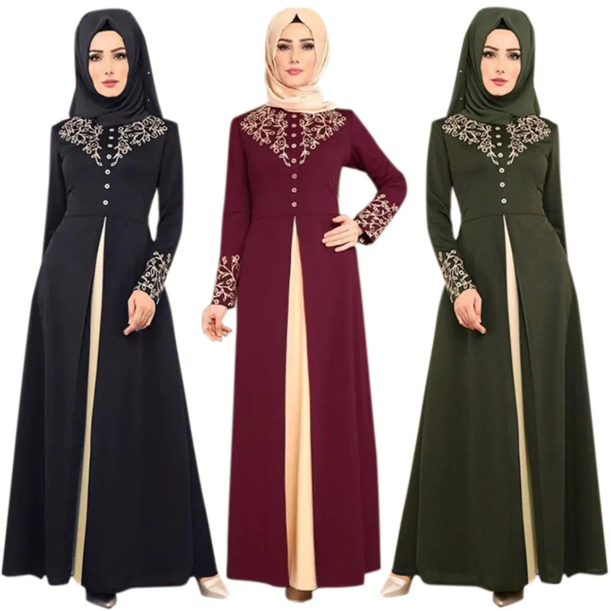 Muslim Dress Womens  Fashion Abaya Dubai  Appliques  Turkey   Women Elegant Long