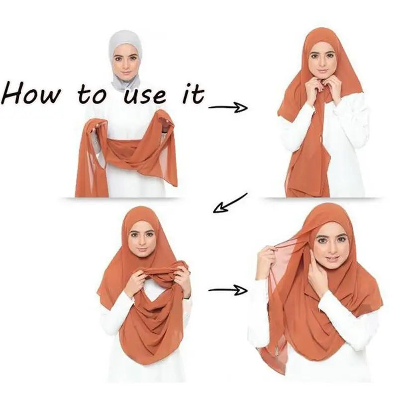 Double Loop Instant Hijab Scarf Jersey Sports Women Muslim Shawl Islamic Headscarf Easy To Wear Femme Musulman Turban Headband