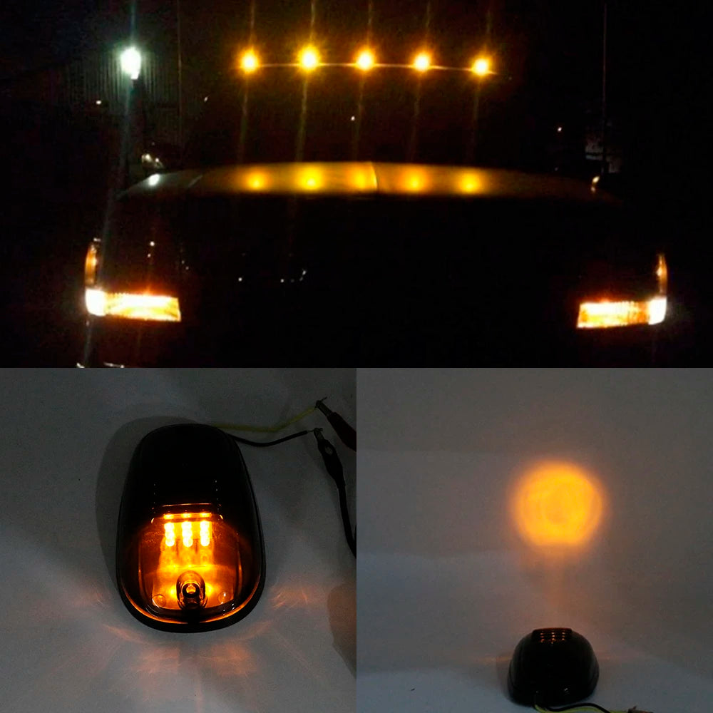 New Smoked 5 Pcs 12 LED Vehicle Car Cab Roof Running Marker Lights for Truck SUV Off Road Set Bulb Lamp Car Styling