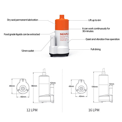 12V Micro Submersible Pump Portable DC Water Pump Battery Pump RV Water Tank Pump Tea Set Water Pump Food Grade Pump RV Boat