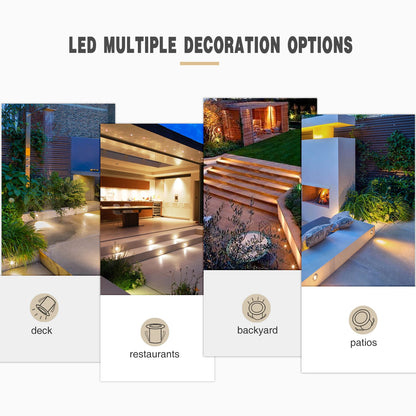 DC12V RGB WIFI LED Recessed Spot Ligths IP67 Outdoor Inground Colorful Lamps for Yard Garden Deck Scenery Pathway Stairs Patio