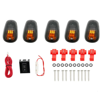 New Smoked 5 Pcs 12 LED Vehicle Car Cab Roof Running Marker Lights for Truck SUV Off Road Set Bulb Lamp Car Styling