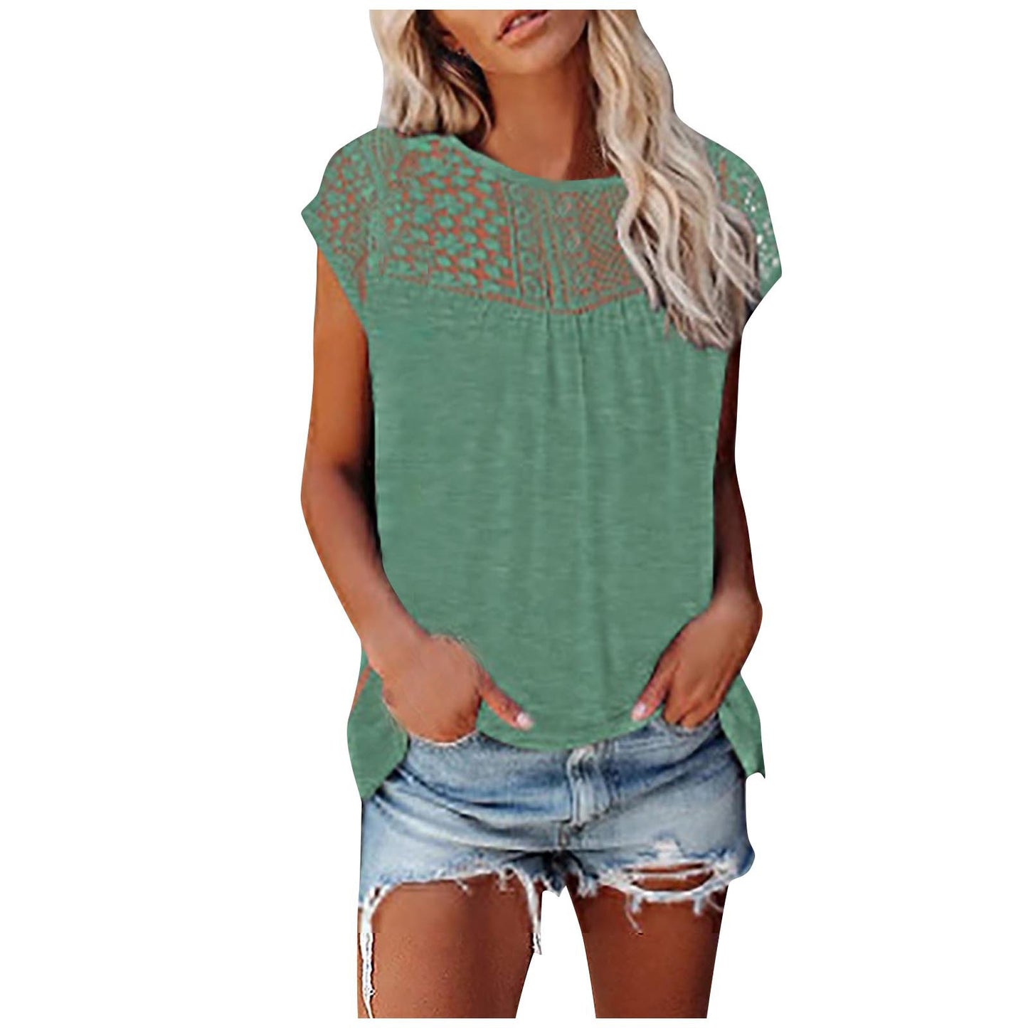 Women's Lace Short-sleeved Top