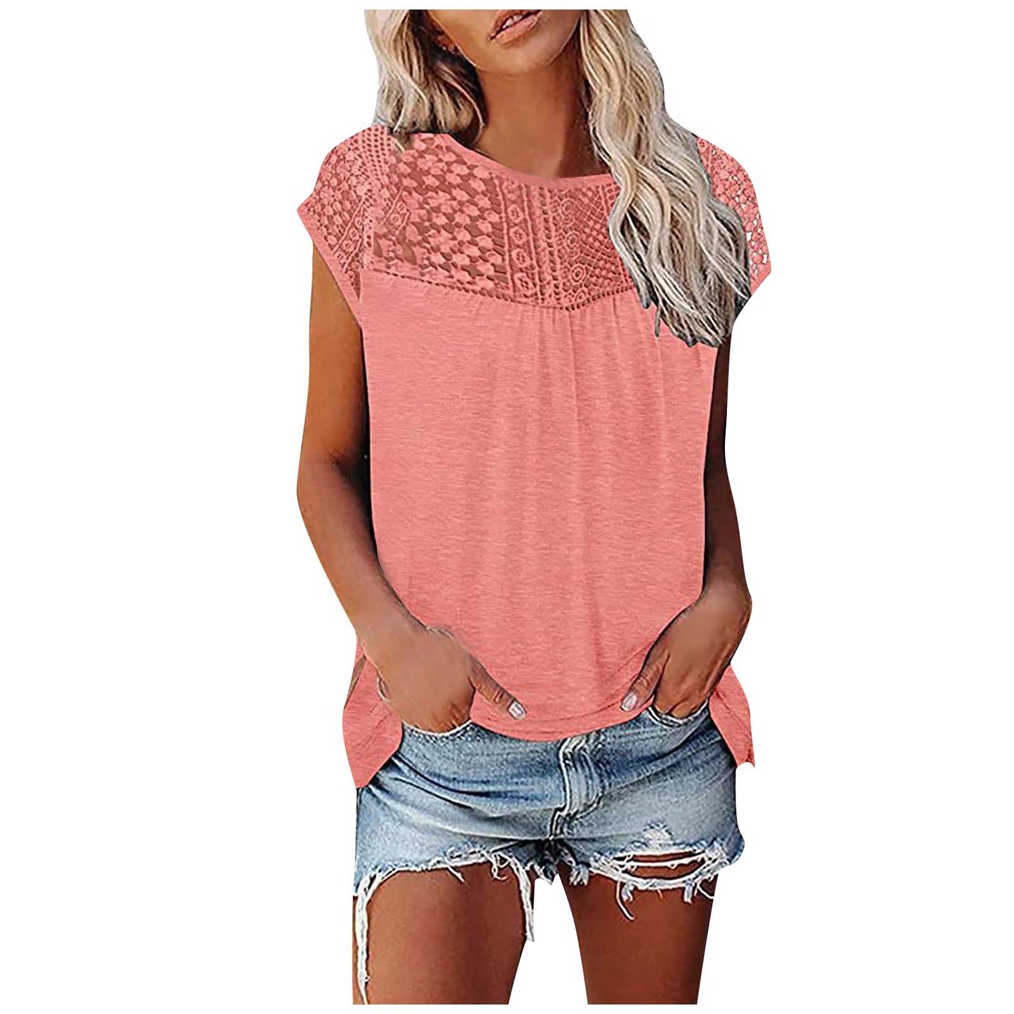 Women's Lace Short-sleeved Top