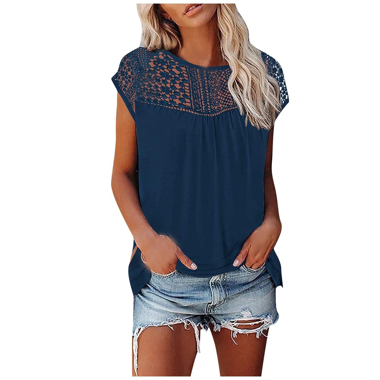 Women's Lace Short-sleeved Top