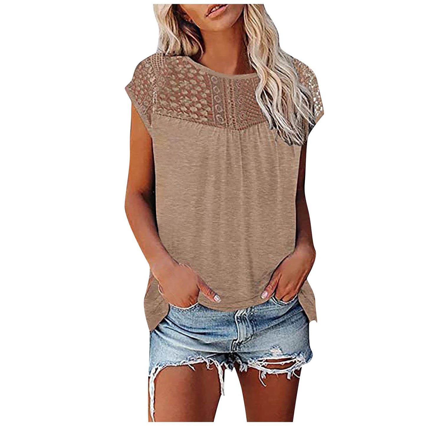 Women's Lace Short-sleeved Top