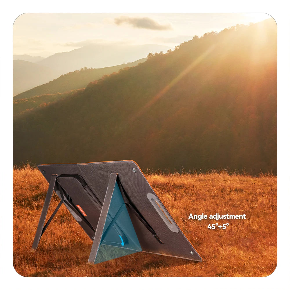 FF Flashfish 18V 60W Foldable Solar Panel Portable Solar Charger with DC Output USB-C QC3.0 for Phones Tablets Camping RV Trip