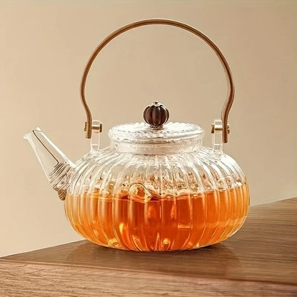 Pumpkin Shaped Glass Teapot 27oz (800ml), Mini Kettle For Blooming Tea Pot,  Accessories tea pot set