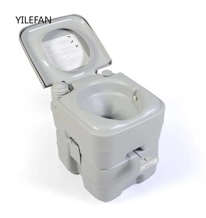 Portable Toilet 3.96 Gallon Travel RV Potty with T-type Water Outlets Anti-Leak Handle Water Pump Rotating Spout for Camping