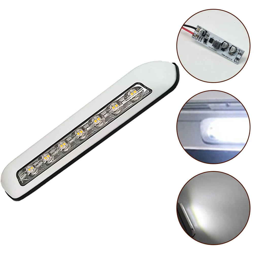 12V RV LED Awning Porch Light 6000K White Super Bright RV LED Light Exterior LED Lamp Beads RV Outdoor Lamp Bar Waterproof