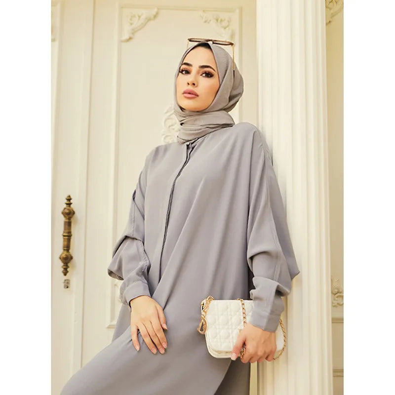 Woman Clothing Kaftan Muslim Robe Embroidered Loose and Breathable Djellaba Abaya Female Jubba Thobe Islam Bat Sleeve Dress Eid