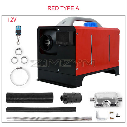 5KW 12V 24V Diesel Air Heater All in One Mini Heater with Silencer LCD Switch Remote Control for Car Bus RV Trucks SUV