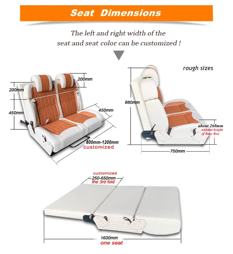 CustomizedTop Rated Modified Multi-Functional Luxury Rock And Roll Bed Seat For Van Motorhome Campervan Caravana