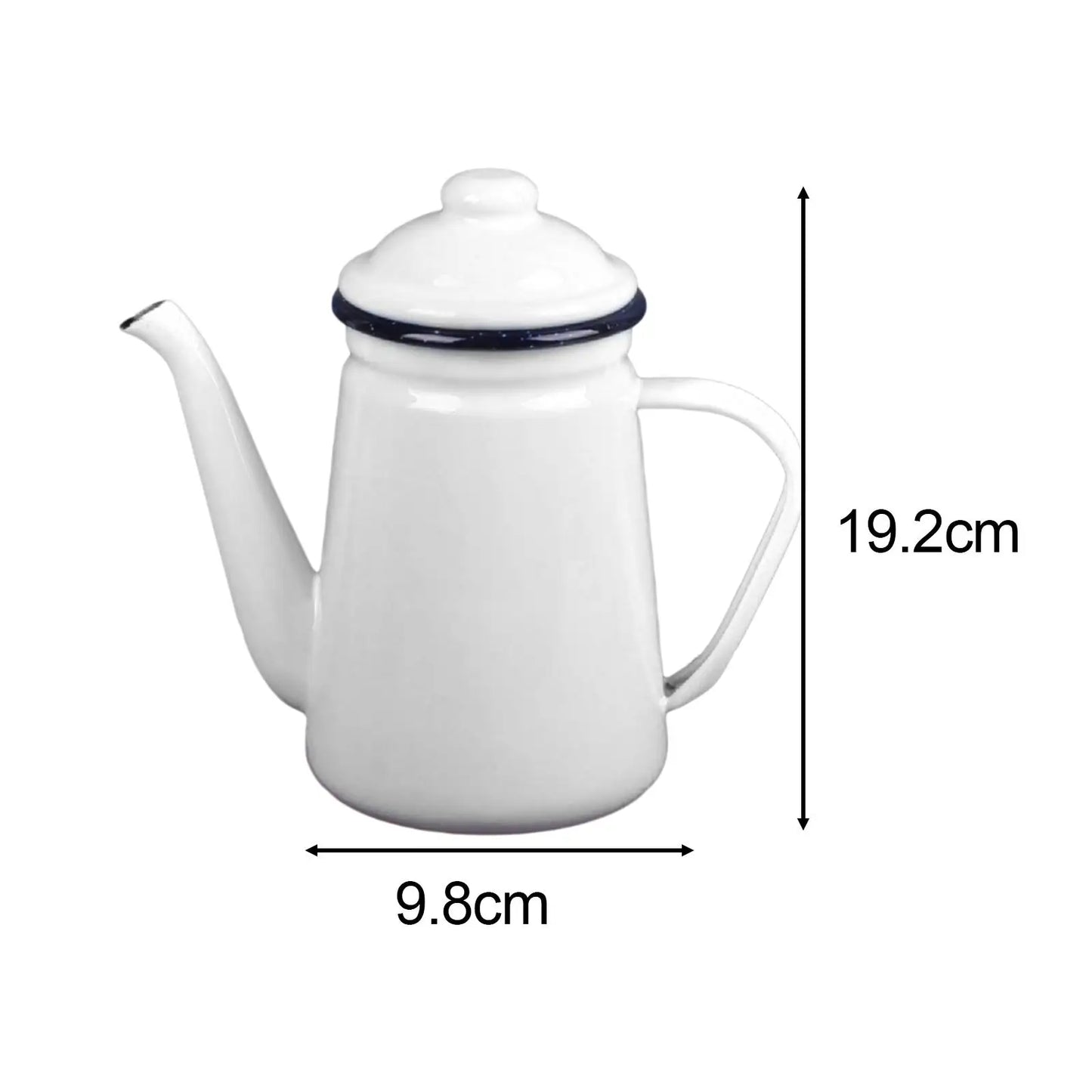 Enamel Tea Kettle with Handle Stovetop Teapot for Kitchen Restaurant Tea