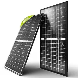 200W Solar Panel Bifacial Monocrystalline 12V Solar Panel,200 Watt 12 Volt 9BB Solar Panels,Black Frame,High Efficiency Solar