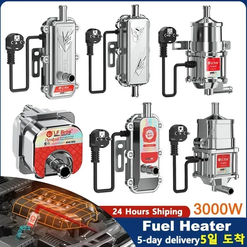 3000W 220V Car Engine Heater Diesel Auto Engine Antifreeze Preheater Truck Coolant Heater Parking Heater Car Heating Accessories