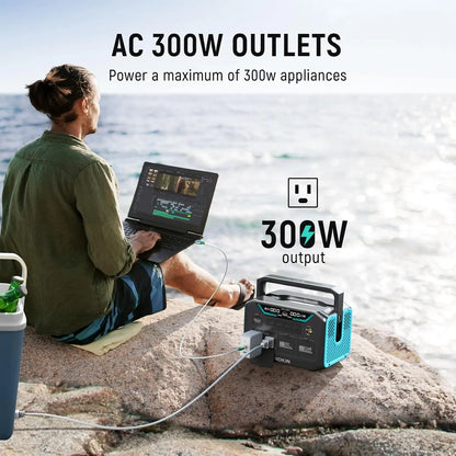 Portable Power Station Lithium Battery Emergency Backup Power Source Solar Generator Outlets USB-C PD Output Outdoor Generator