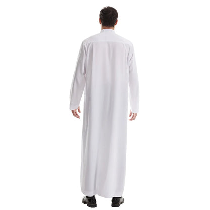 Muslim Abaya Prayer Kaftan Men Kimono Dishdasha Turkey Arabic Djellaba Islam Jubba Thobe Morocco Pocket Robe Ramadan Eid Abayas