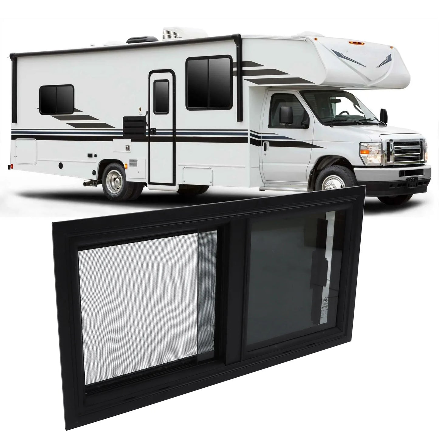 RV Window Insect Horizontal Vertical Slid with Privacy Screen Insect Nets for 550x260mm Window Size Campervan Accessories