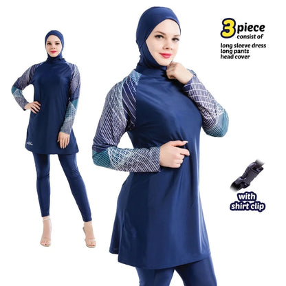 Muslim wimwear Women Hijab Swimsuit Modest  Swimming Suit Islamic Cover Ups Burkini Hijabs For Woman Long Sleeve Bathing Swim