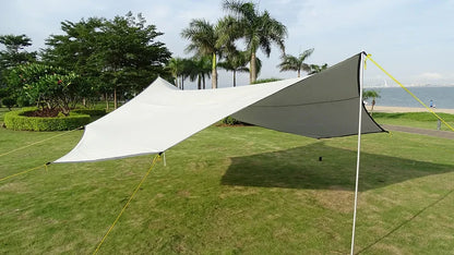 5.1x5.1m Large Camping Tarp Waterproof Octagon Butterfly Outdoor Sun Shelter Awning Tent Shade Sunshade Beach Tourist Canopy