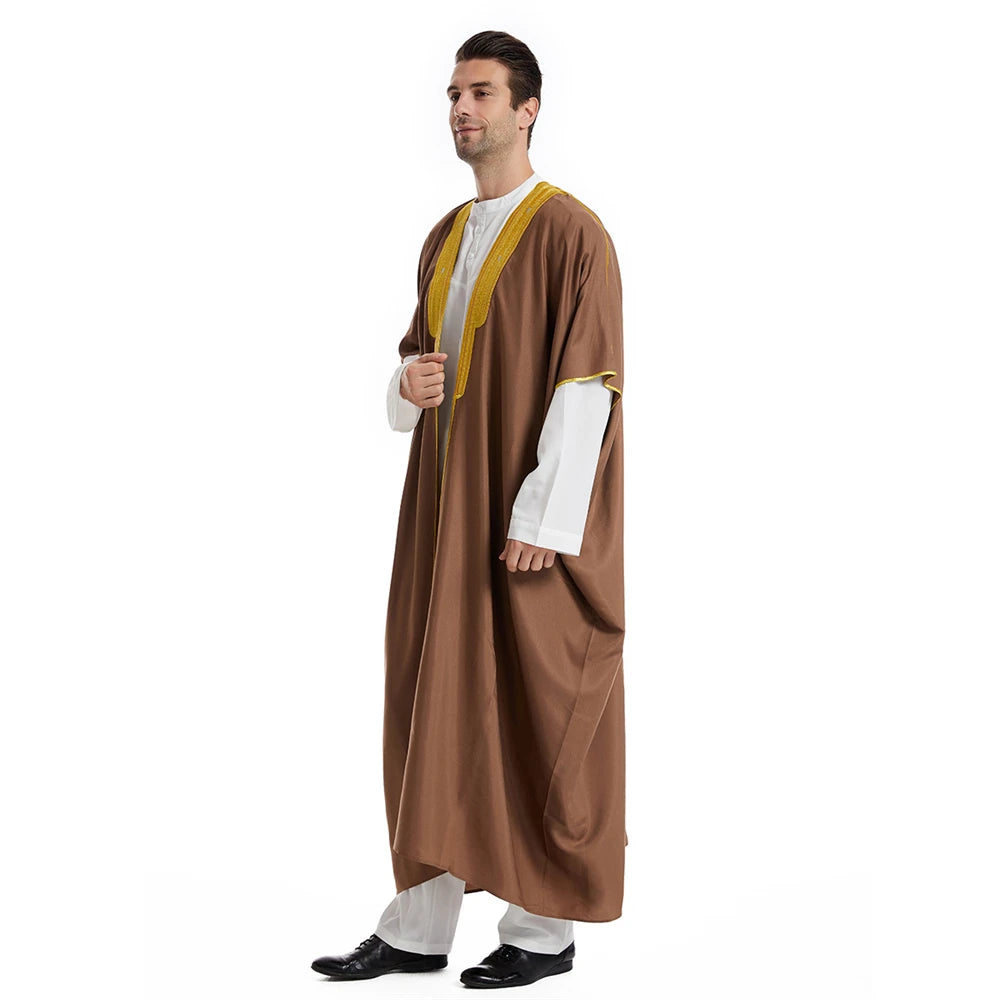 Middle East Mens Robe Muslim Dress Kimono Dishdasha Clothing Islamic Dubai Saudi Abayas Prayer Abaya Kaftan Ramadan Jubba Thobe