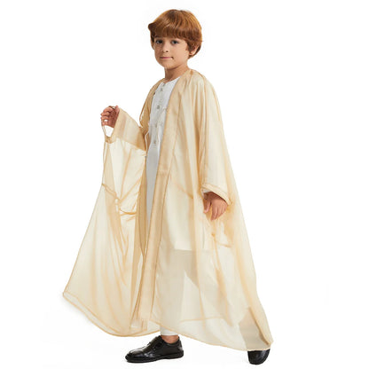 Muslim Boy Kids Kimono Cardigan Open Abaya Dubai Turkey Kaftan Islam Child Jubba Thobe Saudi Arab Thoub Djellaba Dishdasha Dress