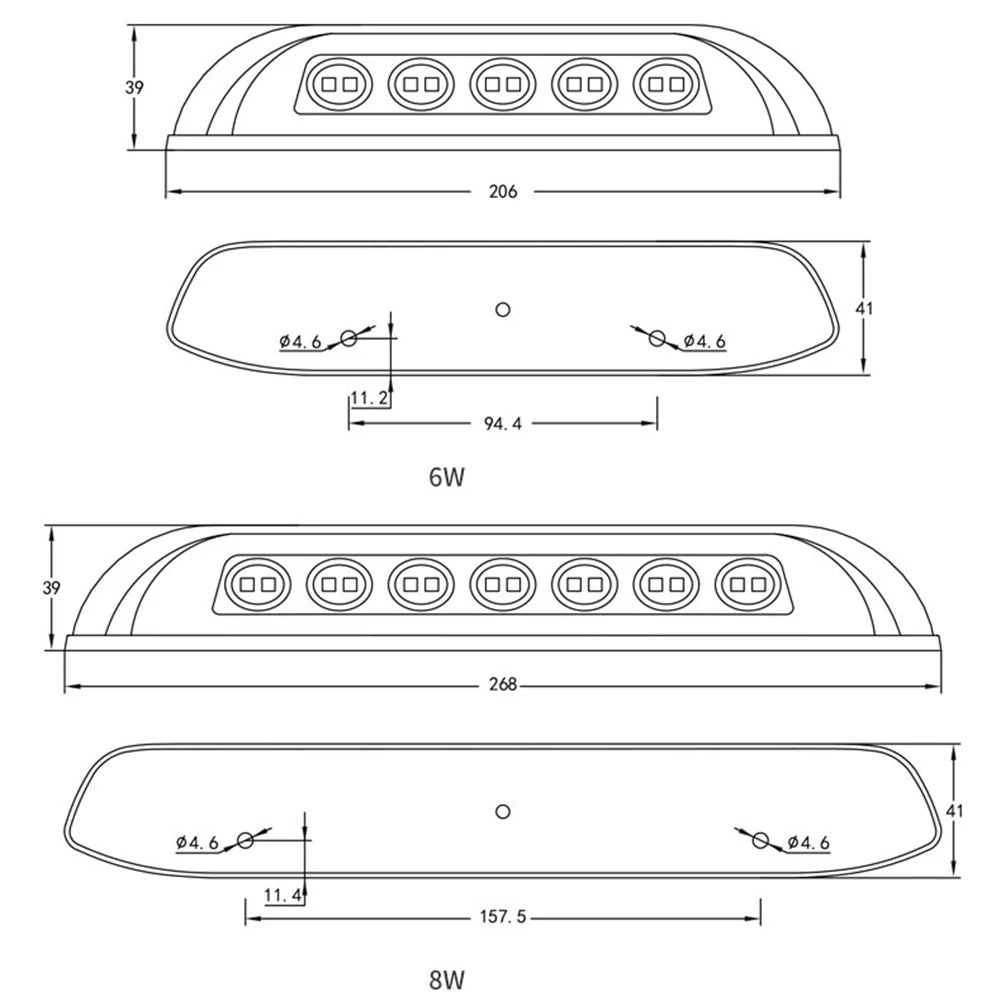 12V 8W 10LED RV LED Awning Porch Light Waterproof Caravan Interior Wall Lamps Light Bar Van Camper Trailer Exterior Lamp