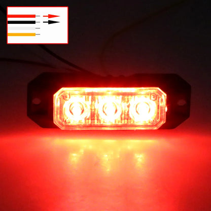 1PCS 3LED Strobe Warning Grille Flashing Lights Emergency Universal Trailer Truck Police Strobos Car Security Signal Lamp 12-24V