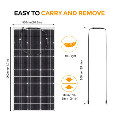 XINPUGUANG Solar Panel Complete Kit 400W , 300w , 200w ,100w flexible Solar Panel 12v 24v high efficiency battery charger module