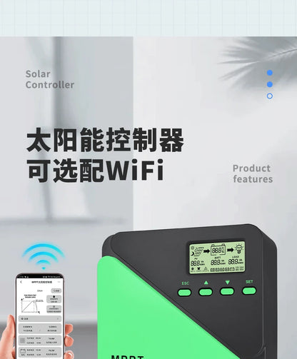 12/24V WIFI MPPT Solar Charge Controller 10/20/30/40/50/60A Solar Panel Battery Regulator LCD USB for Lifepo4 Lead Acid Lithium