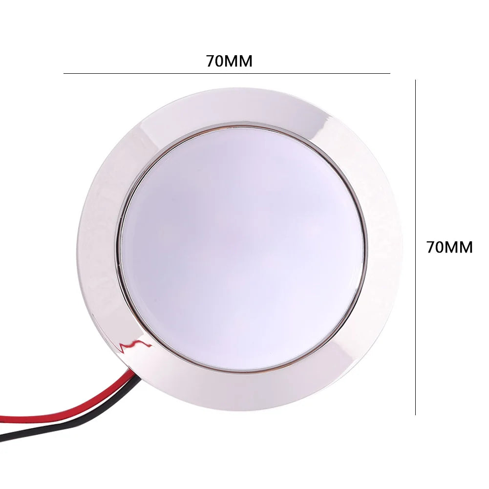 12V Recessed LED Ceiling Lights 1.8W 24 SMT LED Panel RV Ceiling Lamp IP65 Waterproof Motorhome LED Lights for Caravan RV Marine