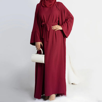 Abayas for Women Dubai Turkey Inner Hijab Dress Two Piece Abaya Muslim Set Ramadan Kimono Islamic Clothing Kaftan Femme Musulman