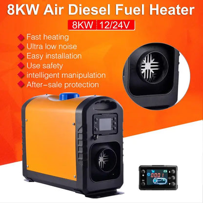 Auxiliary Air Parking Heater 8KW/2KW Remote Control Air Heating Diesel Car Heater With LCD Display For Camper Van Trucks Boats