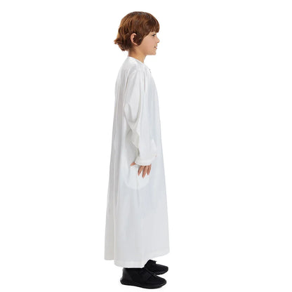 Teenage Ramadan Eid Muslim Robe Islamic Arab Children Long Sleeve Dress Jubba Thobe Abaya Dubai Boys Clothing Turkey Middle East