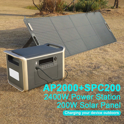 Camping Portable Power Station Solar Generator 1000W 2000W Lifepo4 Battery 220V AC Outlets Power Flexible Solar Panel Equipment