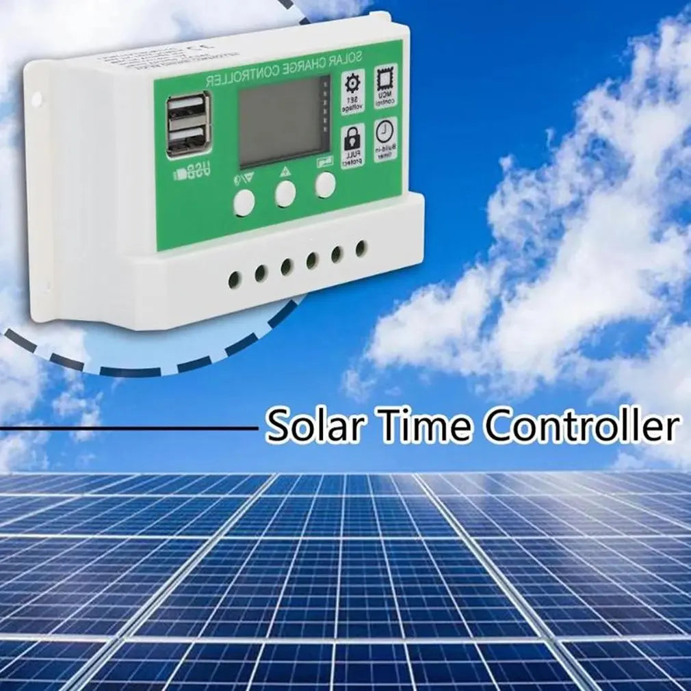 Solar Charge Controller 12V/24V Lithium Lead-acid Battery Solar Controller PMW Charging Management Solar Charger Regulator 10A