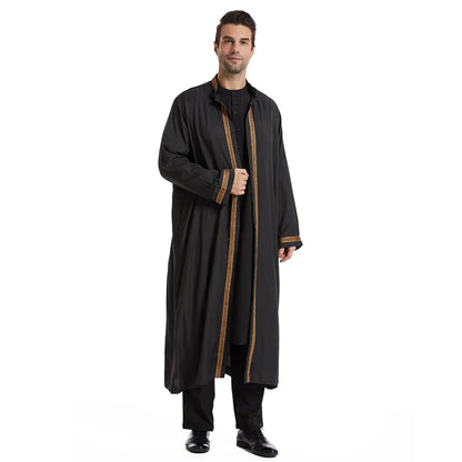 Eid Cardigan Muslim Men Jubba Thobe Mens Abaya Long Dress Islamic Ramadan Kimono Long Robe Saudi Arabic Musulman Caftan Dubai