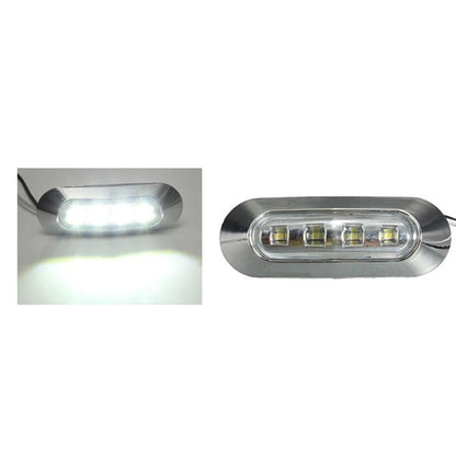 2PCS LED Marine Boat Courtesy Light 12-30V 6LED Waterproof Boat Interior Stern Transom Light Side Marker White Light for Marine