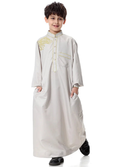 Eid Boy Children Abaya Dubai Kaftan Arabic Qatar Muslim Kids Robe Caftan Ramadan Long Dress Islamic Clothing Boy Jubba Thobe