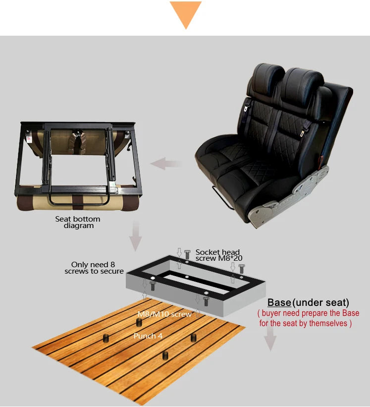 CustomizedOEM Custom Easily Refitted RV Van Seat Reclined Reversible Luxurious Rock And Roll Bed