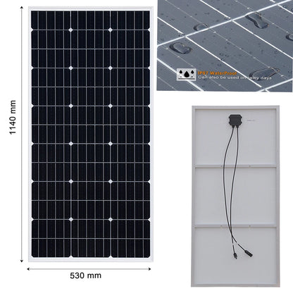 Lightweight solar panel module 100W 120W 150W cell aluminum frame for 12V or 24V 36V battery car home farm boat RV Camping Yacht